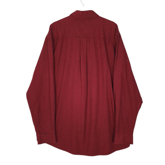 Mens Red L.L.Bean Flannel Houndstooth Shirt