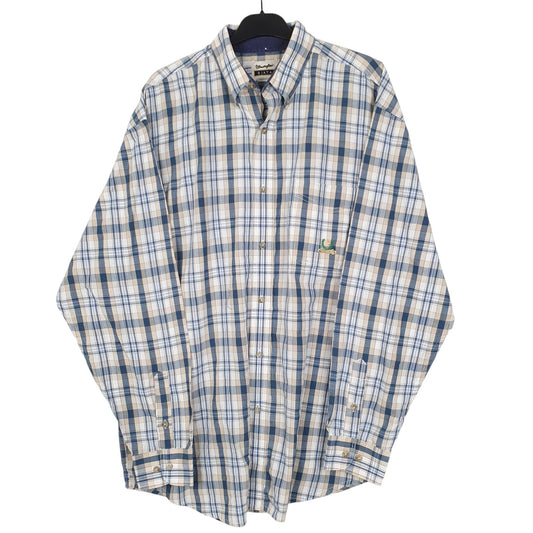 Mens Blue Wrangler Riata Long Sleeve Shirt