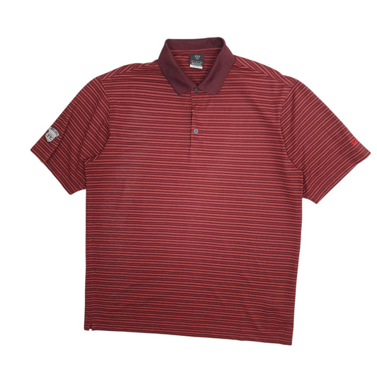 Mens Burgundy Nike Short Sleeve Polo Shirt
