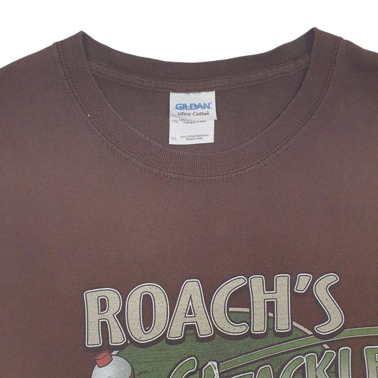 Mens Brown Gildan Fishing T Shirt
