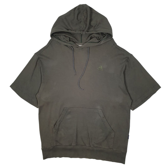 Mens Green Adidas Vintage 2000s Short Sleeve Boxing Hoodie Jumper