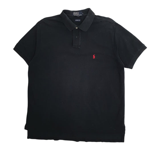 Mens Black Polo Ralph Lauren Slim Fit Short Sleeve Polo Shirt