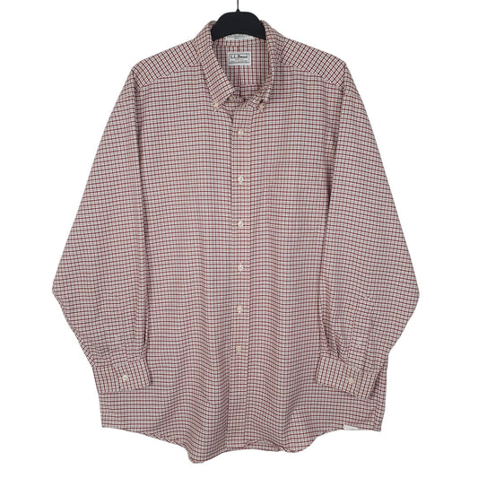 Mens Burgundy L.L.Bean Vintage 90s Long Sleeve Shirt