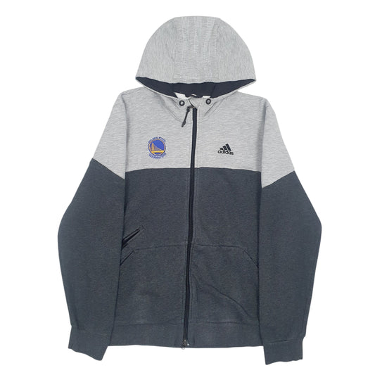 Mens Grey Adidas Golden State Warriors Full Zip Jumper