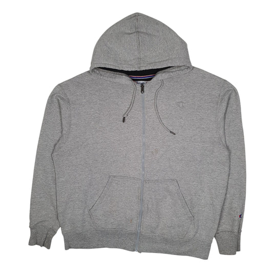 Mens Grey Champion Hoodie Full Zip Jumper