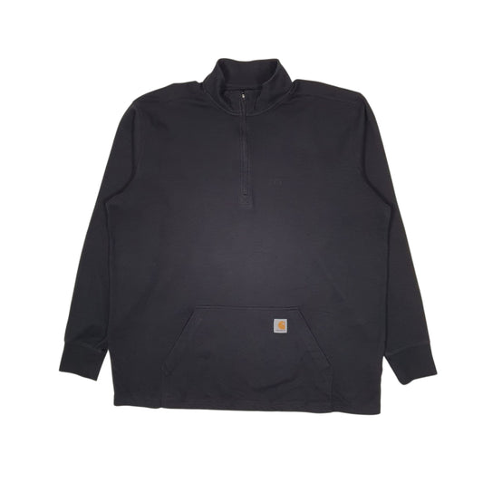 Mens Black Carhartt Lightweight Quarter Zip Jumper