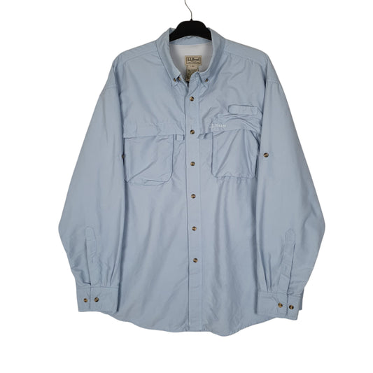 Mens Blue L.L.Bean Walking Hiking Long Sleeve Shirt