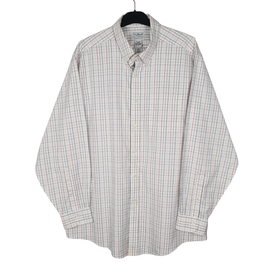 Mens White L.L.Bean Long Sleeve Shirt