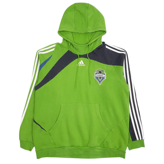 Mens Green Adidas Seattle Sounders Hoodie Jumper