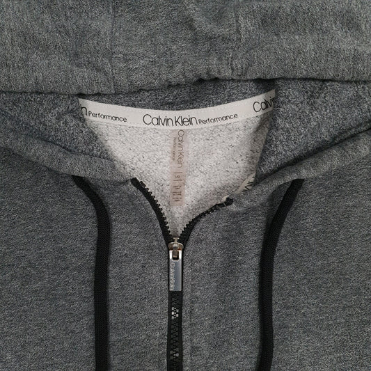 Womens Grey Calvin Klein Hoodie Full Zip Jumper