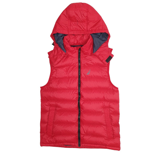 Mens Red Nautica Vest Hoodie Gilet Hoodie Coat