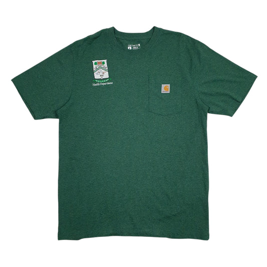 Mens Green Carhartt Short Sleeve T Shirt