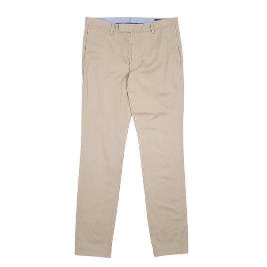 Mens Beige Polo Ralph Lauren Stretch Slim Fit Chino Trousers