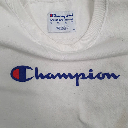 Mens White Champion Crewneck Jumper