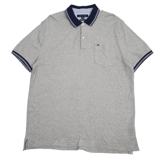 Mens Grey Tommy Hilfiger Short Sleeve Polo Shirt