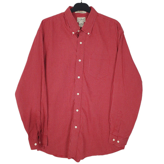 Mens Red L.L.Bean Long Sleeve Shirt