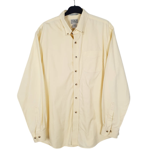 Mens Yellow L.L.Bean Long Sleeve Shirt
