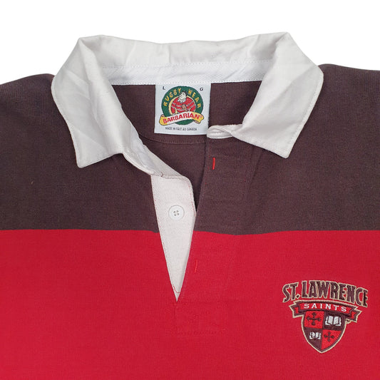 Mens Red Barbarian Rugby St Lawrence Saints Hoodie Polo Shirt