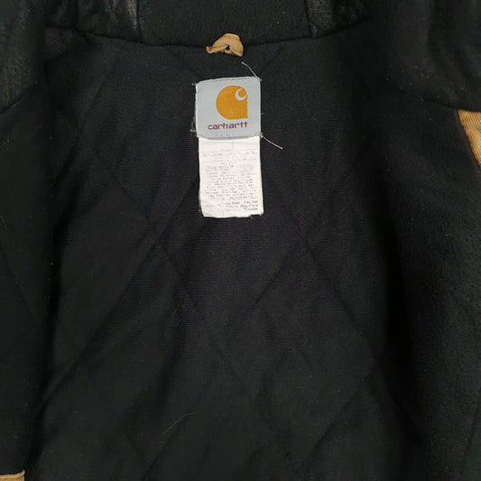 Mens Brown Carhartt J140 Made In USA Duck Active Coat