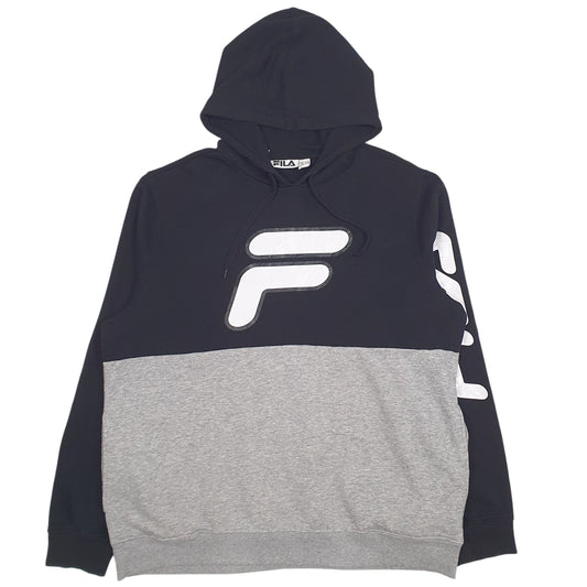 Mens Black Fila Hoodie Jumper