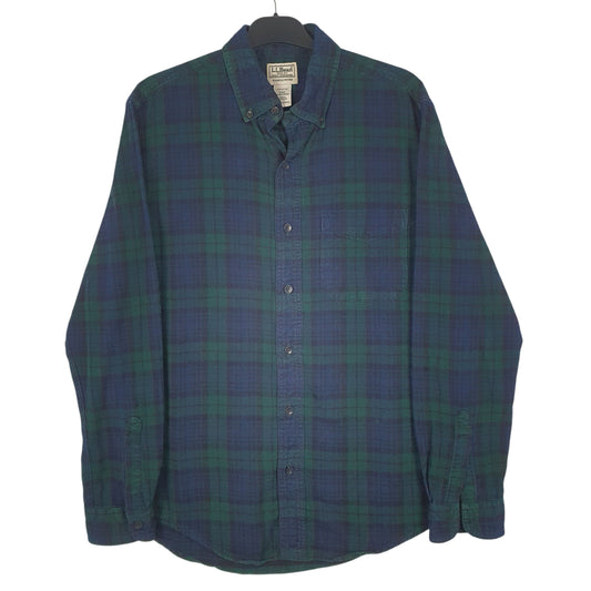 Mens Navy L.L.Bean Flannel Long Sleeve Shirt