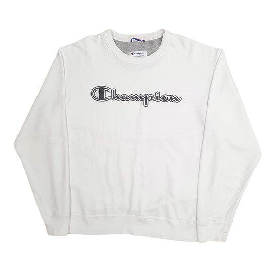 Mens White Champion Crewneck Jumper