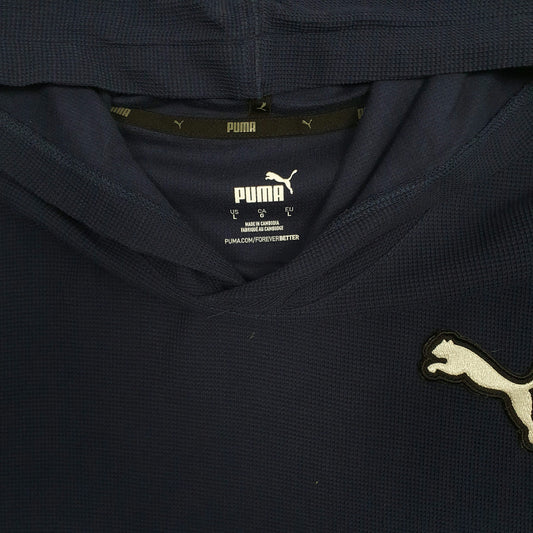 Mens Navy Puma Lightweight Mesh Hoodie Jumper