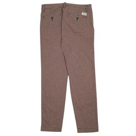 Mens Burgundy Levis Houndstooth Trousers