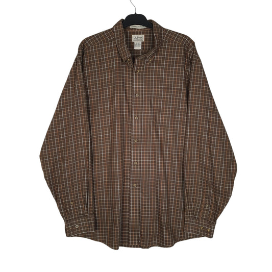 Mens Brown L.L.Bean Long Sleeve Shirt