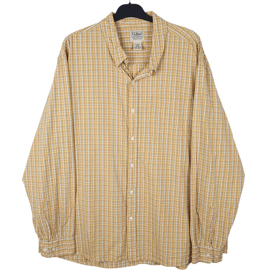 Mens Yellow L.L.Bean Long Sleeve Shirt