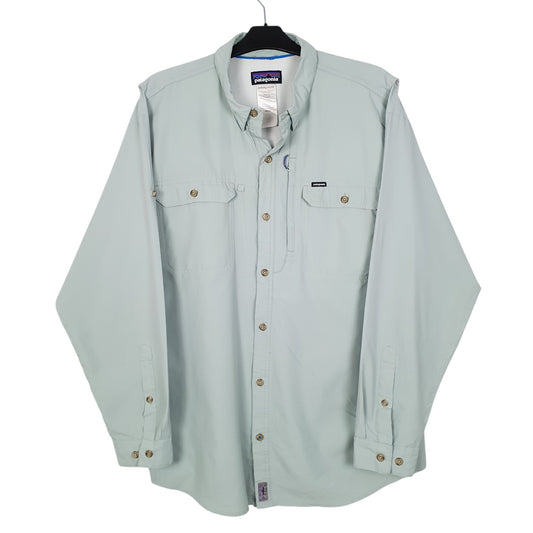 Mens Green Patagonia Sol Patrol Hiking Long Sleeve Shirt