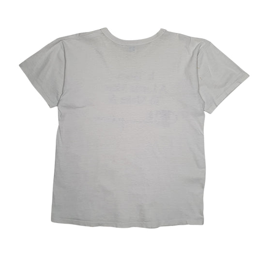 Mens White Champion Vintage 80s Made In USA Single Stitch T Shirt