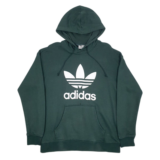 Womens Green Adidas Spellout Hoodie Jumper