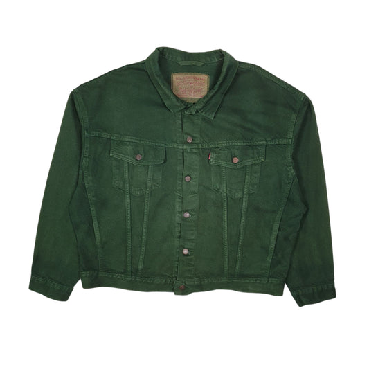 Mens Green Levis Vintage 1990s Type 3 Trucker Made In USA Full Zip Coat