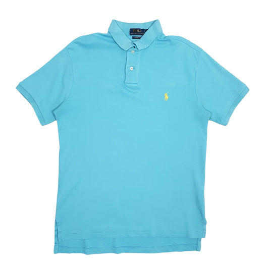 Mens Blue Polo Ralph Lauren Custom Fit Short Sleeve Polo Shirt