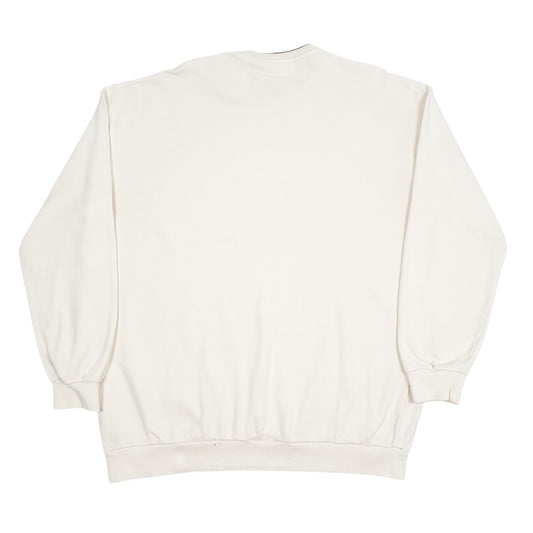Mens Cream Nautica Spellout Baggy Crewneck Jumper