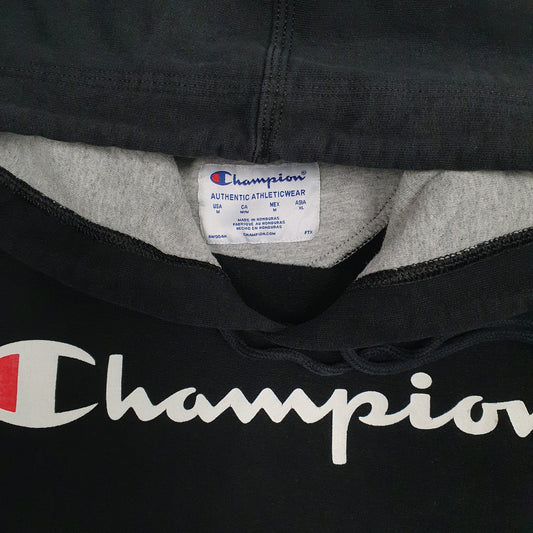 Mens Black Champion Hoodie Jumper