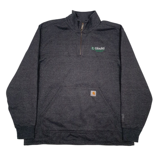 Mens Grey Carhartt Original Fit Quarter Zip Jumper