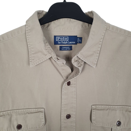 Mens Beige Polo Ralph Lauren Ranger Overshirt Shirt