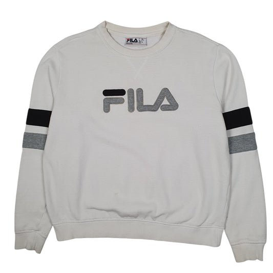 Womens White Fila Crewneck Jumper