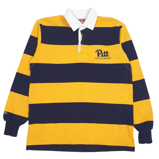Mens Yellow Barbarian Pitt Pathfinders Long Sleeve Polo Shirt