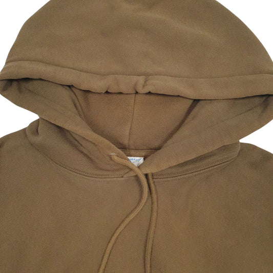 Mens Khaki Champion Reverse Weave Hoodie Jumper