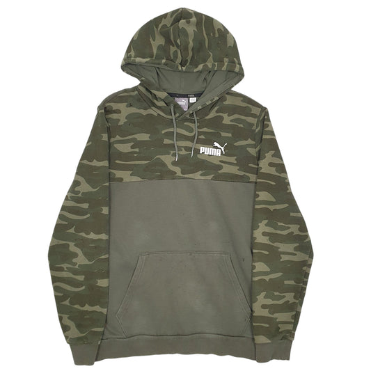 Mens Green Puma Camo Hoodie Jumper
