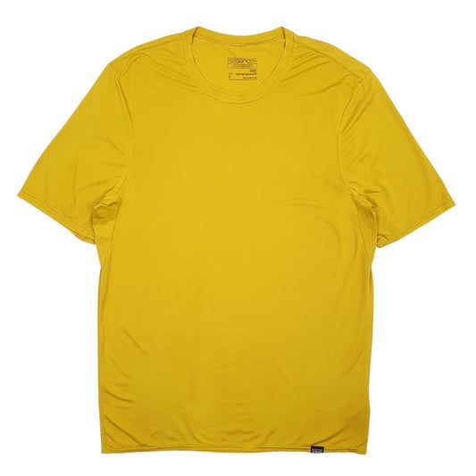 Mens Yellow Patagonia Capilene Short Sleeve T Shirt