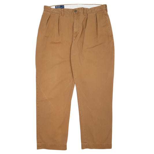 Mens Brown Polo Ralph Lauren Ethan Pant Pleated Chino Trousers