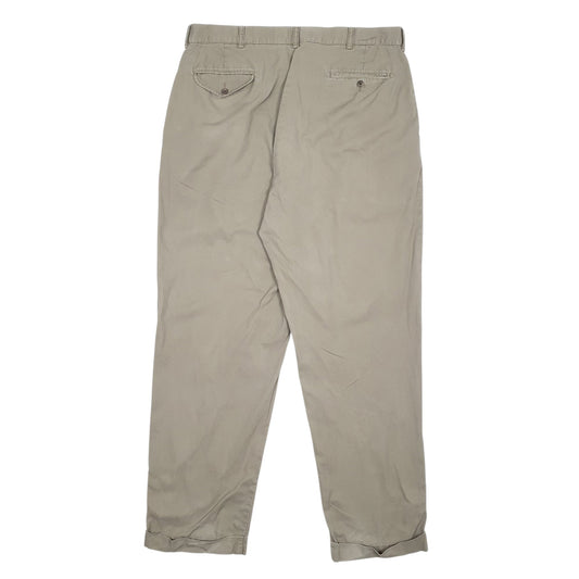 Mens Grey Polo Ralph Lauren Hammond Pant Pleated 90s Trousers