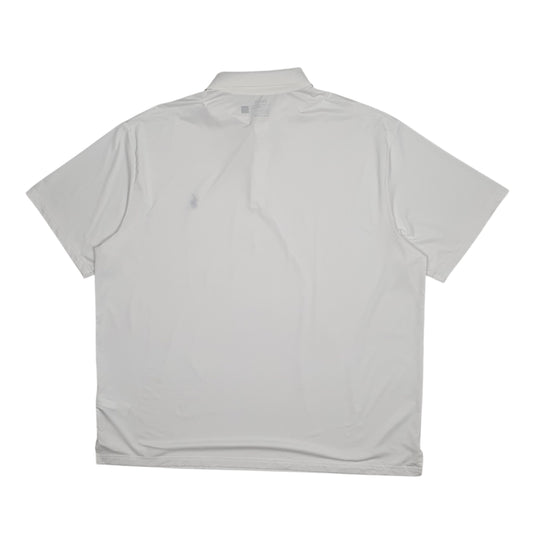Mens White Polo Ralph Lauren Performance Full Zip Polo Shirt
