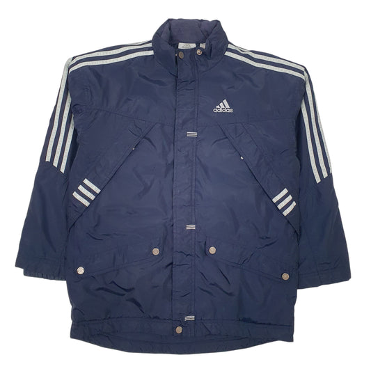 Mens Navy Adidas Vintage Hooded Coat