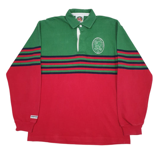 Mens Red Barbarian Long Sleeve Polo Shirt