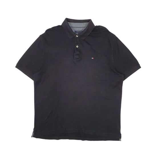 Mens Black Tommy Hilfiger Short Sleeve Polo Shirt
